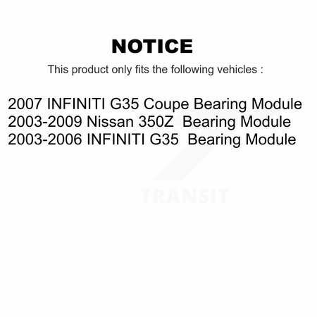 Kugel Rear Wheel Bearing Assembly Pair For Infiniti G35 Nissan 350Z INFINITI Module K70-101025